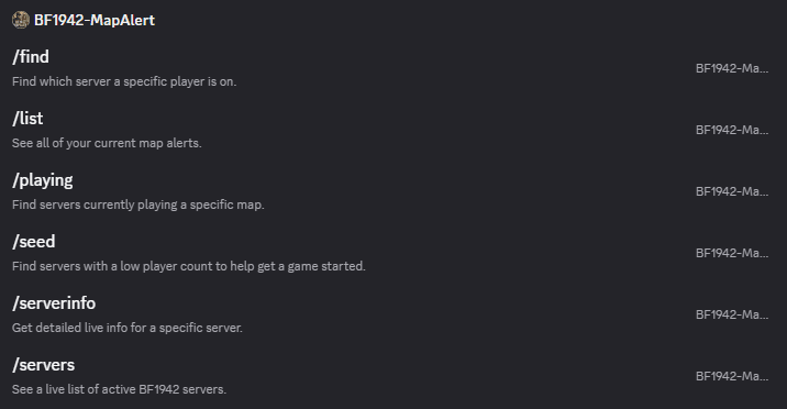 Discord bot slash commands list